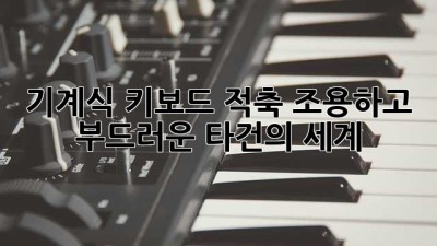 기계식 키보드 적축: 조용하고 부드러운 타건의 세계